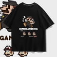 thumbnail image 2 of Camiseta de manga corta con cuello redondo para hombre y mujer, ropa de calle, camiseta holgada de algodón con dibujos animados de Super Mary zhangmengya LED, 2 of 2