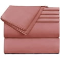 thumbnail image 7 of Extra Deep Pocket 6 Piece Bed Sheet Set – Super Deep Fitted Sheet Fits Mattress from 18-24 inces Depth – Double Brushed Microfiber Sheets with 4 Pillow Cases, Queen, Misty Rose, 7 of 7