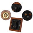 thumbnail image 3 of 1pc Solid Wood Panel Switch Wall Lamp Retro Brass Rocker Switch, 3 of 3