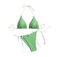 thumbnail image 1 of Women's 2 Piece Gingham Bikini Set - Triangle Bow Front, High Waisted, S-XL, 1 of 5