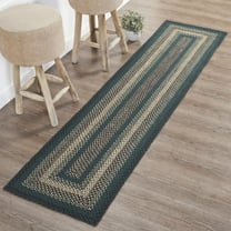 VHC Brands Pine Grove, Braided Jute Runner Rug, Non-Skid Pad, Rectangle, Green, 24x96