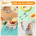 thumbnail image 4 of 12Pcs Stainless Steel Toddler Silverware Set Comfortable Grip Kid Utensil Set Ergonomic Children Silverware Set for Party, 4 of 9