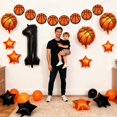 thumbnail image 4 of Set de decoración de primer cumpleaños con globos con números de baloncesto, 4 of 6