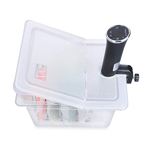 EVERIE Sous Vide Container with Collapsible Hinge Lid and Sous Vide Rack and Sleeve for Breville Joule KIT-12-CS-PP