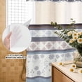 thumbnail image 3 of No Hook Shower Curtain, Blue Brown Stripes Shower Curtains for Bathroom with See Through Top Window, Abstract Geometric Spring Flowers Country Waterproof & Washable Bath Curtain 60"x72", 3 of 9