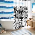 thumbnail image 6 of No Hook Shower Curtain, Palm Tree Monstera Shower Curtains for Bathroom with See Through Top Window, Black White Leaf Boho Botanical Tropical Waterproof & Washable Bath Curtain Stand Up Stall 36"x72", 6 of 9