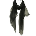 thumbnail image 2 of Wrapables® Solid Color 100% Silk Long Scarf, Black, 2 of 4