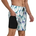 thumbnail image 2 of Kdxio Cool Giraffe Print Men's Swim Trunks with Compression Liner 7 Inch Inseam Quick Dry Swim Shorts, 2 of 7