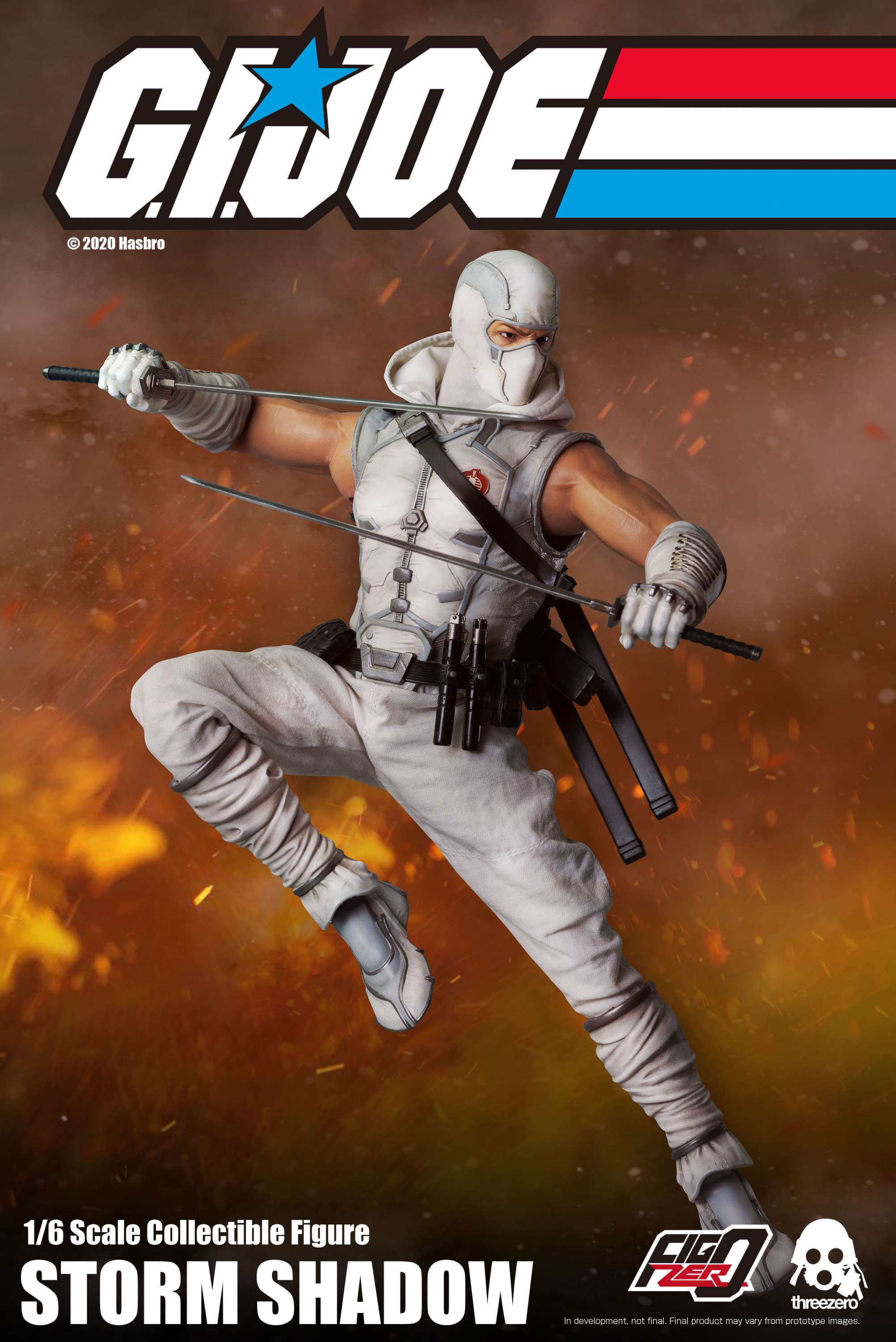 15.25" Gray and Black Threezero X Hasbro G.I. Joe Storm Shadow Figure