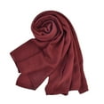 thumbnail image 1 of Minnieouse Bufanda de mujer doblada de tamaño largo que se mantiene a la moda y cálida bufanda cálida gruesa grande de Color sólido Accesorios de disfraces Vino rojo, 1 of 6