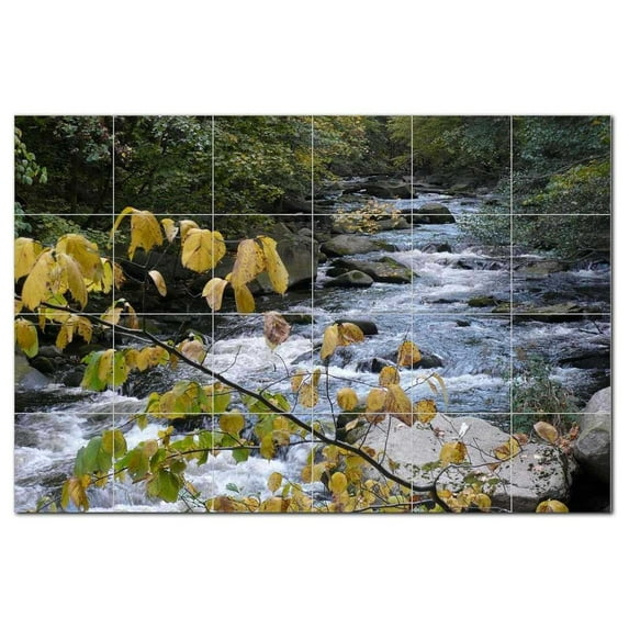 River Ceramic Tile Mural Kitchen Backsplash Bathroom Shower, 401478-M64