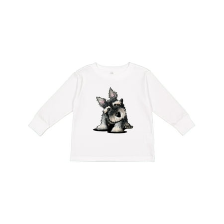 

Inktastic Curious Schnauzer Boys or Girls Long Sleeve Toddler T-Shirt