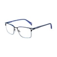 thumbnail image 2 of Etnia Barcelona Men's Montmelo Rectangular Deep Blue Metal Eyeglasses With Curved Temples Blue, 2 of 2
