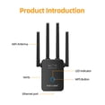 thumbnail image 2 of PIX-LINK WiFi Range Extender Repeater, 2.4GHz 300Mbps WiFi Repeater Wireless Signal Booster, 360 Degree Full Coverage WiFi Extender Signal Amplifier with 4 Band Antennas, 2 of 7
