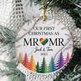 thumbnail image 2 of Gay Pride LGBT Christmas Tree Rainbow Ornament, Our First Christmas As Mr & Ornament Gift for Couple Gay LGBT Newlywed Wedding, 2 of 5