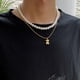 thumbnail image 2 of Collar De Oso De Perlas De Doble Capa Creativo Para Hombre , Cadena De Gargantilla Simple Hip-Hop , Costura , Exquisito Masculino , Regalo, 2 of 4