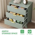thumbnail image 5 of FANRAL 3 Large Drawer Nightstand,30" Tall Night Stand,24" Wide Side Table,Wood Fluted Bedside Table Modern End Table Small Dresser for Bedroom,Green Nightstand, 5 of 6