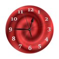 thumbnail image 1 of Reloj de pared con remolinos rojos claros y oscuros de 10 pulgadas, silencioso, sin tictac, estilo rústico retro, decorativo para sala de estar, cocina, hogar, baño y dormitorio, 1 of 7