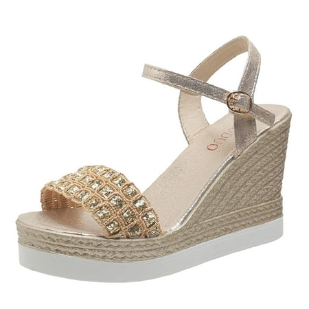 

Womens Sandals: Poe Heel Sandals Women Version Buckle Sandals Women High Heel Open Toe Roman Style Lightweight Women Sandals