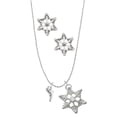 thumbnail image 1 of Delight Jewelry Silvertone Mini Whale Silver tone Snowflake Charm Necklace and Stud Earrings, 1 of 4