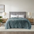 thumbnail image 2 of OLLIIX Serta Plush Heated Blanket, Blue, Full, 2 of 9