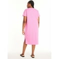 thumbnail image 3 of Terra & Sky Women's Plus Size Cotton Pocket T-Shirt Dress, Sizes 0X-5X, 3 of 3