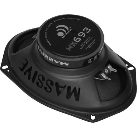 Massive Audio - MX Series 6-Inch x 9-Inch 3-Way Coaxial Speakers Pair - Black