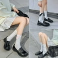 thumbnail image 4 of Milue Womens Bowknot Knee High Socks Black White Solid Color Crew Socks Calf Sock, 4 of 21