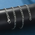 thumbnail image 4 of 10 pc Non-Tarnish 304 Stainless Steel Figaro Chain Necklaces with Lobster Claw Clasps Stainless Steel color 23.66 inch(60.1cm) 2.5mm, 4 of 4