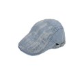 thumbnail image 2 of Wuxian Mens Newsboy Hat Beret Leather Solid Color Distressed Adjustable Driving Fishing Fashion Flat Hats Classic Vintage Trendy Casual Stylish Outdoor Gatsby Cabbie Caps,Light Blue,One Size, 2 of 3