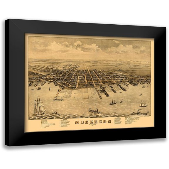 Ruger 14x12 Black Modern Framed Museum Art Print Titled - Muskegon Michigan - Ruger 1874