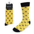 thumbnail image 3 of Men's Fleur de Lis Diamond Dotted Line Premium Cotton Dress Casual Crew Socks-Mardi Gras Theme, 3 of 3