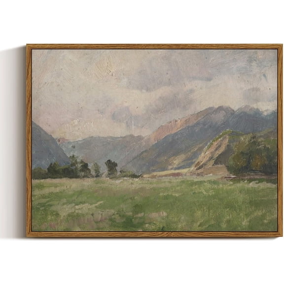 Unframed Canvas Wall Art Vintage Decor Retro Landscape Canvas Wall Art Wild Field Pictures for Bathroom Wall Decor Wall Decorations for Living Room Dining Room Decor