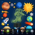 thumbnail image 2 of YSTIAN Outer Space Gifts, 3D Spaceman Astronaut Rocket Alien Night Light for Kids (4 Patterns) with Remote 16 Colors Changing Dimmable Function, Christmas for Science Space Fan Boy Child, 2 of 8