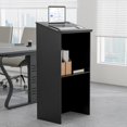 thumbnail image 3 of NALYL Floor Standing Podium, Wooden Speaking Lectern with Adjustable Shelf, Large Storage Area and Pen/Pencil Tray, Ideal for Conference, Auditorium, Classroom (Black), 3 of 9