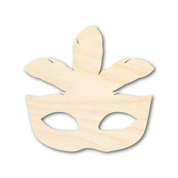 Unfinished Wood Feather Mask Silhouette 24" / 3/4"