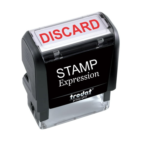 StampExpression - Discard Office Self Inking Rubber Stamp - Red Ink (W-5263)