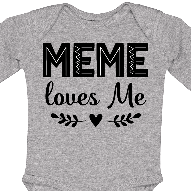 Inktastic Meme Loves Me Baby Clothes Girls Long Sleeve Baby Bodysuit