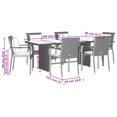 thumbnail image 2 of vidaXL 9 Piece Garden Dining Set with Cushions Grey Poly Rattan, 2 of 5