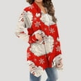 thumbnail image 3 of DDAPJ pyju Womens Christmas Cardigans Prime Day Deals, Xmas Printed Lightweight Kimono Cardigan Open Front Long Sleeve Shawl Collar Outwear Tops Red S, 3 of 6