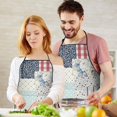 thumbnail image 4 of Pioneer Flower Floral Print Pattern Apron-Garden Aprons for Women with Pockets-Cotton Linen Waterproof Kitchen Cooking Gardening Aprons Adjustable for Kitchen,Cooking,BBQ and Salon 33x27 Inch, 4 of 5