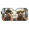 thumbnail image 2 of Uorisanigo Car Sun Shade Windshield Funny Highland Cow Animal Driving Hawaii Washable Front Car Window Shades Sun Protection Car Windshield Shade Sun Visor Protector Interior Accessories, 2 of 7
