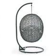 thumbnail image 7 of Modway Hide Steel Rattan Outdoor Patio Swing Chair with Stand in Gray/White, 7 of 7