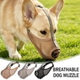 thumbnail image 1 of Brown Pvc Soft Mesh Dog Muzzle with Reflective Strip for Nighttime Walks and Comfortable 3d Design, 1 of 5