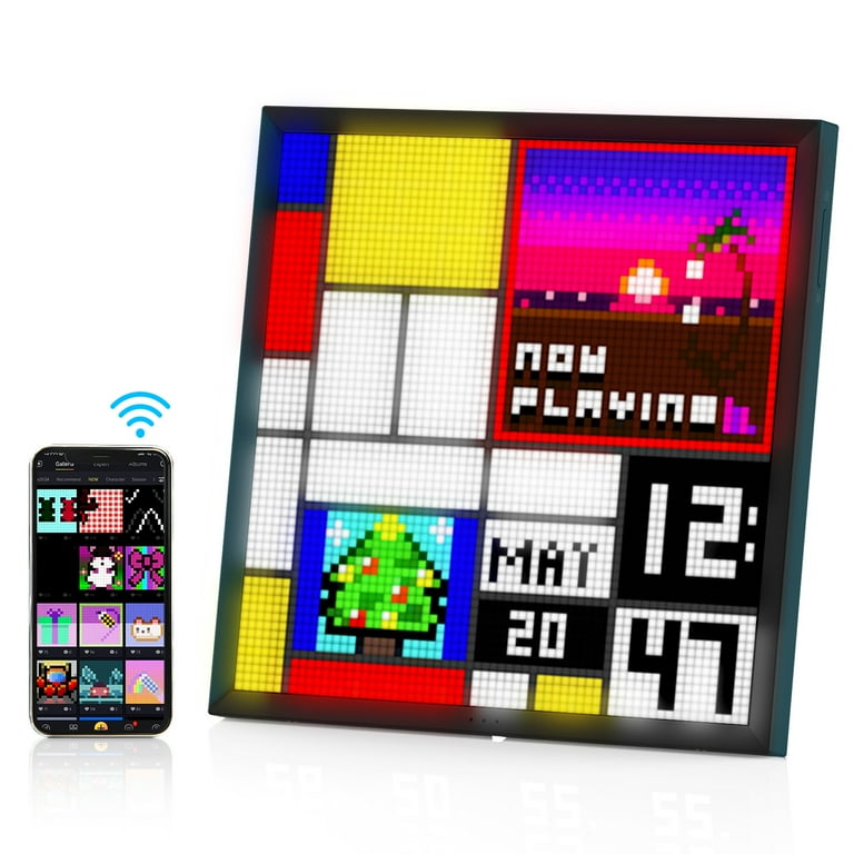 Divoom Pixoo-64 Smart WiFi Pixel Display Frame, 64x64 LED Panel