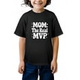 thumbnail image 4 of MAWOTEA MOM THE REAL MVP Pattern T-shirt for Kids, Funny Mother's Day Theme T-shirt, Size 5Year-13Year, 4 of 5