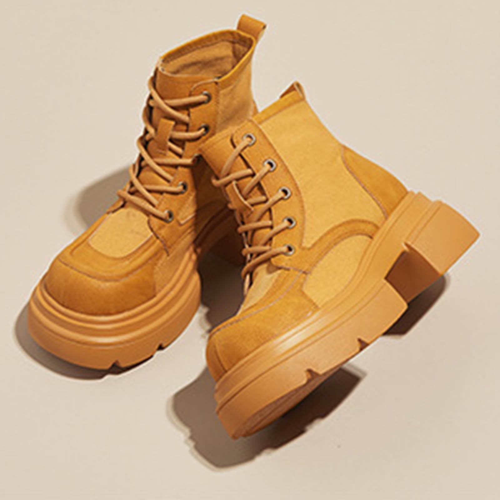 E-759 Yellow Womens Winter Satin Fabric Low Cut Short Boots