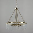 thumbnail image 3 of 32 Inch Round 8 Light Chandelier, Diamond Lattice, Gold Iron, Clear Glass- Saltoro Sherpi, 3 of 5
