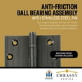 thumbnail image 4 of EMBASSY Door Hinge 3 x 3 Solid Brass Pewter with Flat Tips, 4 of 7