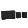 thumbnail image 3 of Kappesberg Fresno Black 3-Piece Bedroom Furniture Set with 6-Drawer Dresser and Two 2-Drawer Nightstands for Adults and Teens, 3 of 8